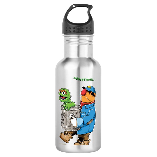Sesamstraße | Oscar & Bruno der Müllmann Edelstahlflasche (Vorderseite)