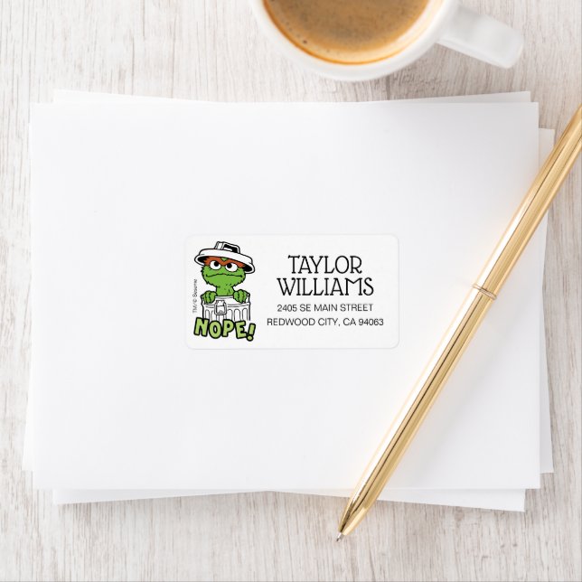 Sesamstraße | Oscar der Grouch Nope! Adressaufkleber (Insitu)