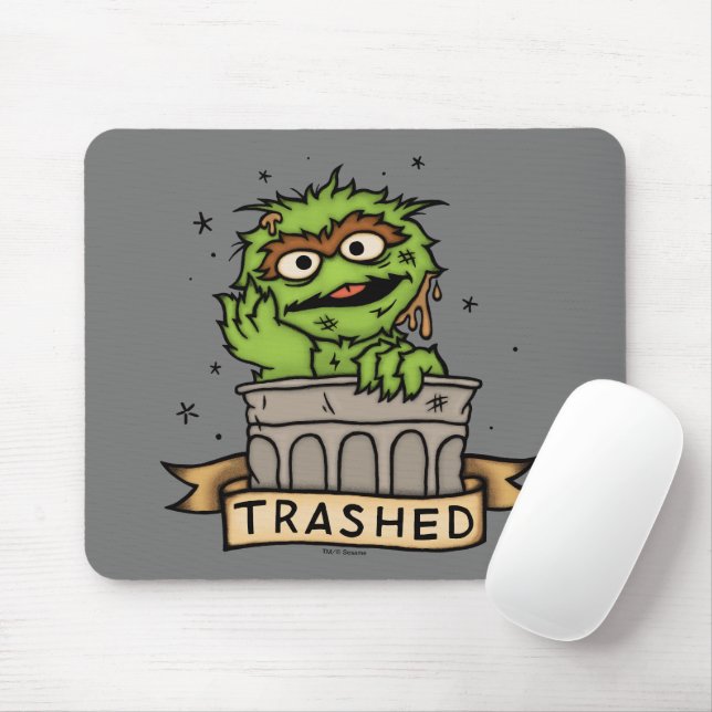Sesamstraße | Oscar der Grouch Trashed Mousepad (Mit Mouse)