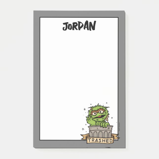 Sesamstraße | Oscar der Grouch Trashed Post-it Klebezettel (Vorderseite)