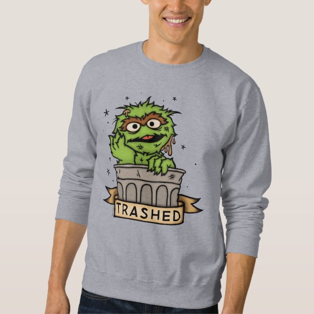 Sesamstraße | Oscar der Grouch Trashed Sweatshirt (Vorderseite)