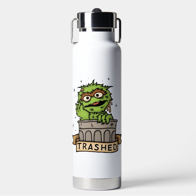 Sesamstraße | Oscar der Grouch Trashed Trinkflasche (Vorderseite)