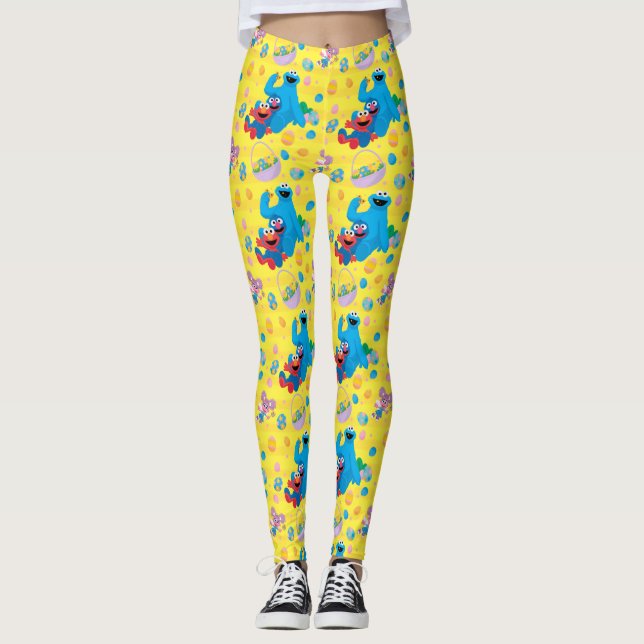 Sesamstraße Osterskassettenmuster Leggings (Vorderseite)