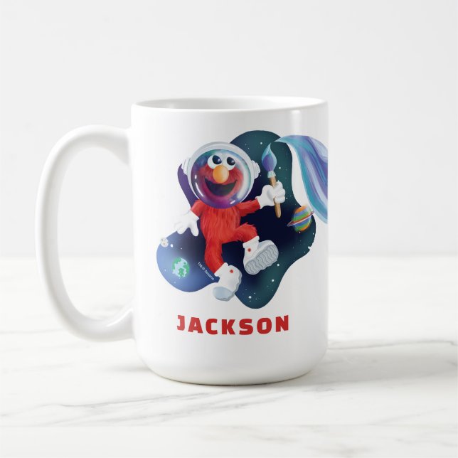 Sesamstraße | Personalisiert Elmo Weltraumbahnhof Kaffeetasse (Links)