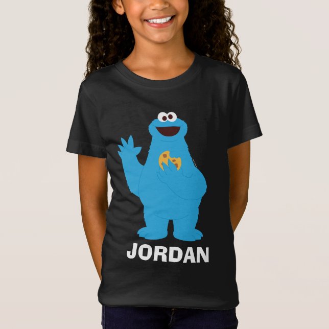 Sesamstraße | Personalisiertes Cookie Monster Baby T-Shirt (Vorderseite)