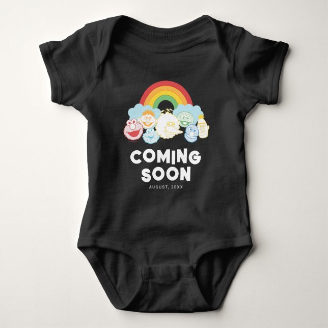 Sesamstraße | Regenbogen | Hallo, ich bin hier neu Baby Strampler (Vorderseite)