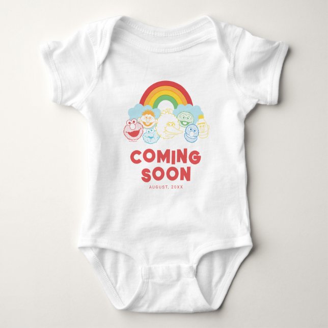 Sesamstraße | Regenbogen | Hallo, ich bin hier neu Baby Strampler (Vorderseite)