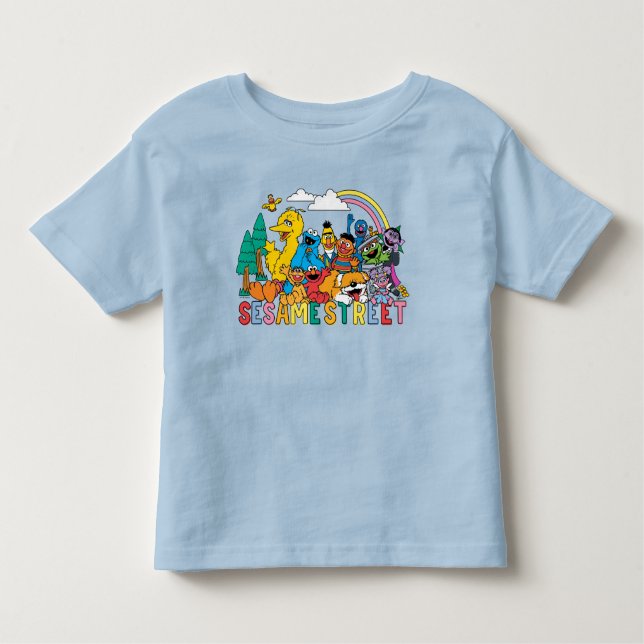 Sesamstraße | Regenbogenwelle Kleinkind T-shirt (Vorderseite)