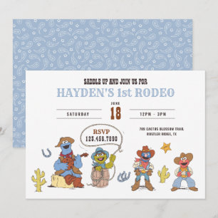 Sesamstraße Rodeo-Cowboy-Geburtstag Einladung