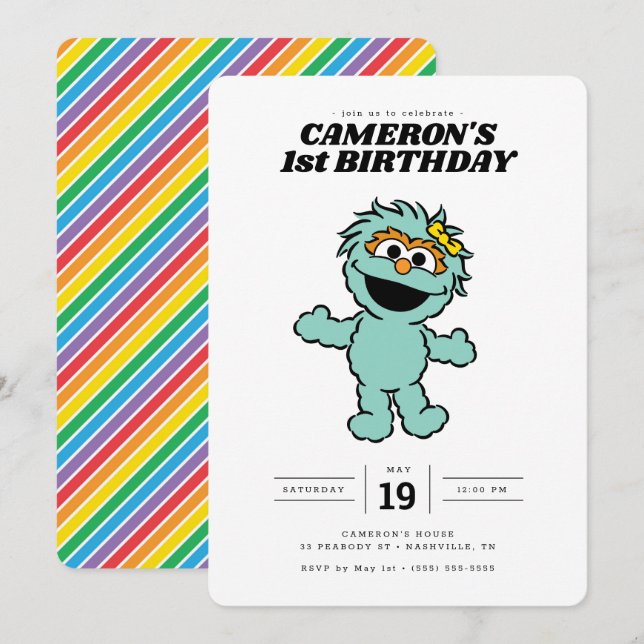 Sesamstraße Rosita - Geburtstag Einladung (Vorne/Hinten)