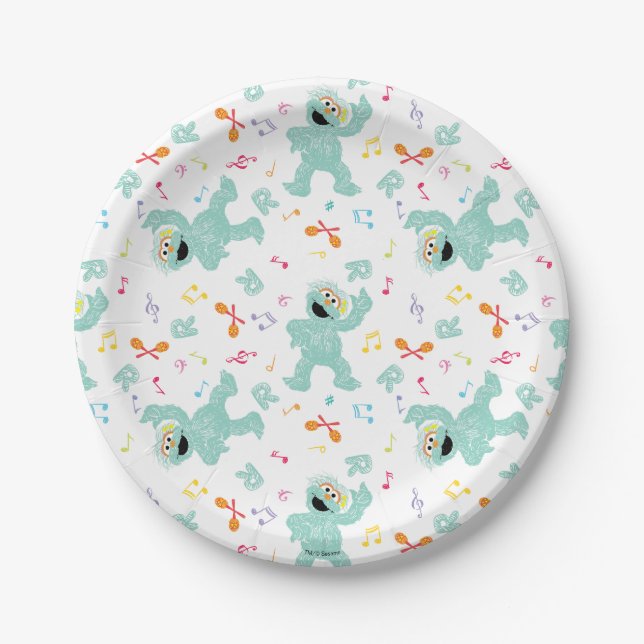 Sesamstraße | Rosita Music Scribble Pattern Pappteller (Vorderseite)