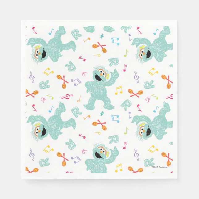 Sesamstraße | Rosita Music Scribble Pattern Serviette (Vorderseite)