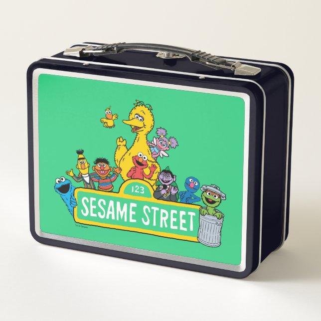 Sesamstraße | Rund um das Sesamstraße-Zeichen Metall Brotdose (Rückseite)