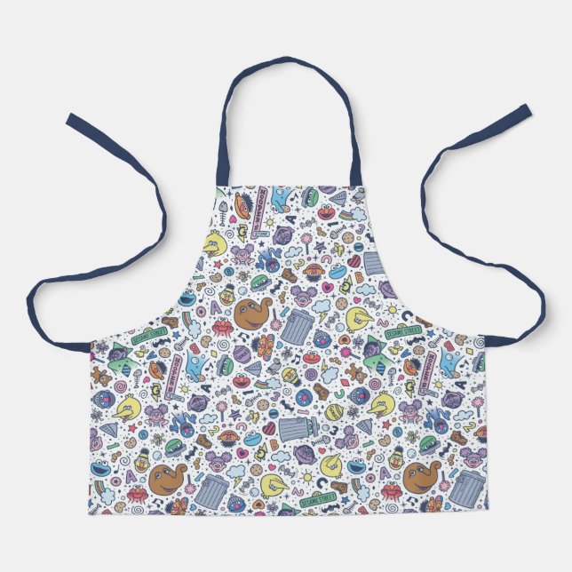 Sesamstraße | Sesame Pals Doodle Muster Schürze (Vorderseite)