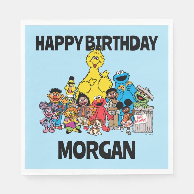 Sesamstraße | Sesame Pals | Name hinzufügen Serviette (Vorderseite)