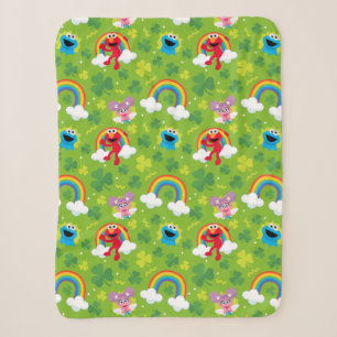 Sesamstraße-Shamrock- und Regenbogenmuster Sherpadecke