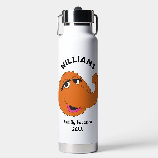 Sesamstraße | Snuffleupagus Familienurlaub Trinkflasche (Vorderseite)