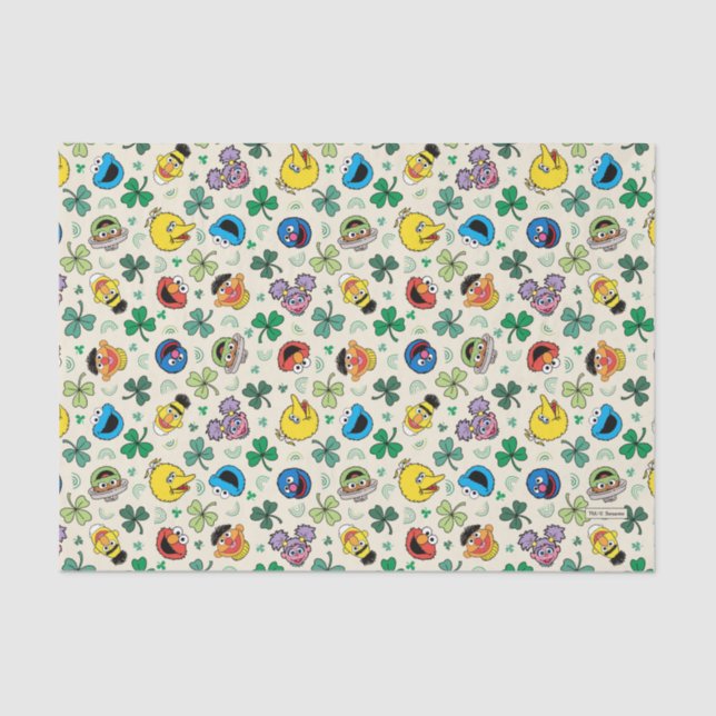 Sesamstraße St. Patrick's Day Pattern Seidenpapier (Vorderseite)