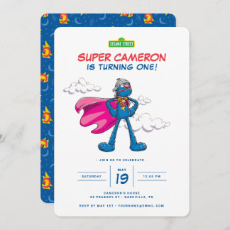 Sesamstraße | Super Grover Birthday Einladung