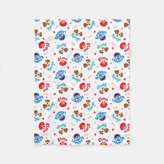 Sesamstraße | Tango, Elmo & Grover Muster Fleecedecke (Vorderseite)