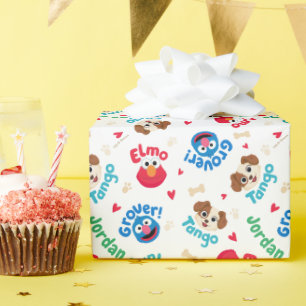 Sesamstraße Tango, Elmo & Grover Muster Geschenkpapier
