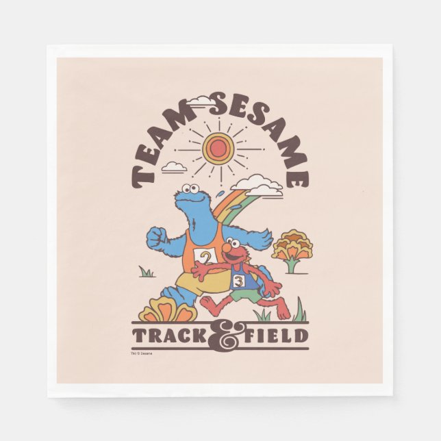 Sesamstraße | Team Sesame Track & Field Serviette (Vorderseite)