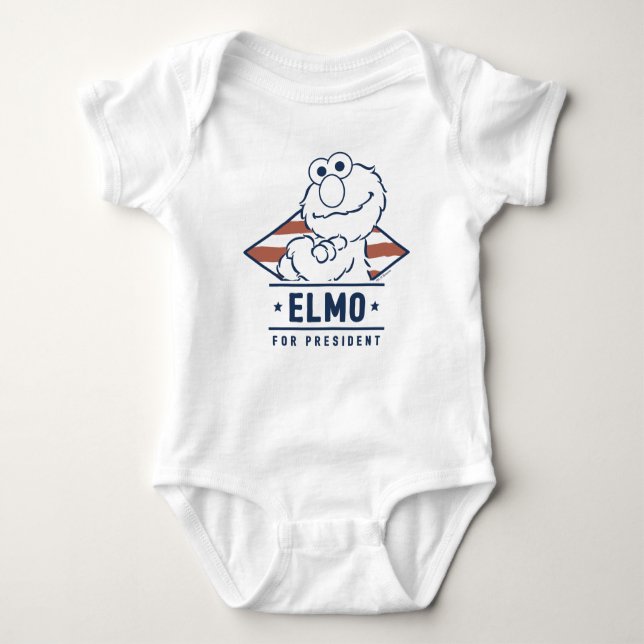 Sesamstraße | Vintag Elmo für den Präsidenten Baby Strampler (Vorderseite)