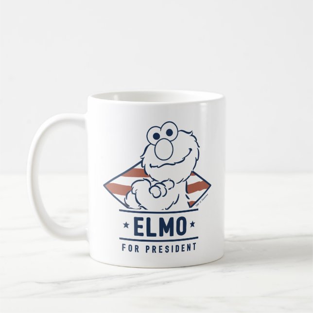 Sesamstraße | Vintag Elmo für den Präsidenten Kaffeetasse (Links)