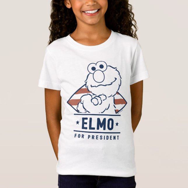 Sesamstraße | Vintag Elmo für den Präsidenten T-Shirt (Vorderseite)