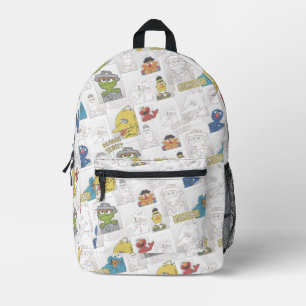 Sesamstraße Vintage-Comic-Muster Bedruckter Rucksack
