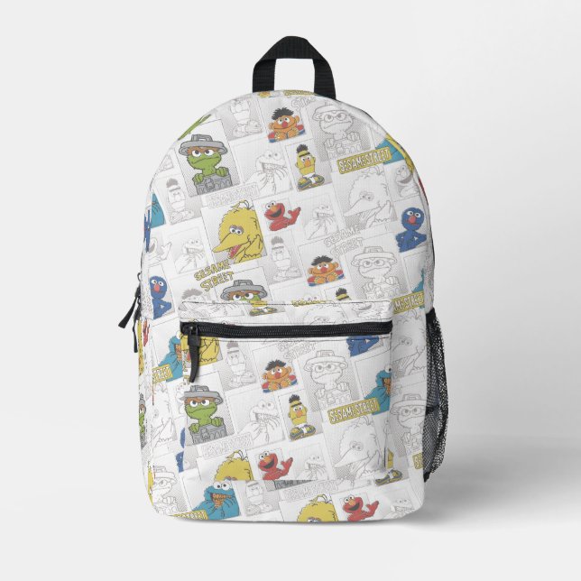 Sesamstraße Vintage-Comic-Muster Bedruckter Rucksack (Vorderseite)