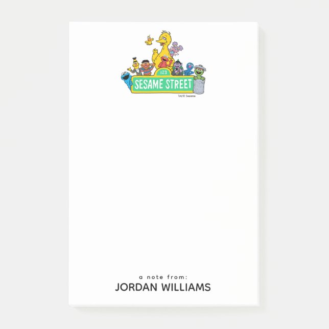 Sesamstraße | Vollfarbige Pals | Name hinzufügen Post-it Klebezettel (Vorderseite)