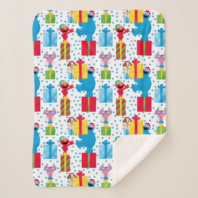 Sesamstraße Weihnachten präsentiert Muster Sherpadecke (Vorderseite)