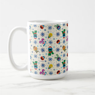 Sesamstraße Weihnachts-Schneeflocken-Muster Kaffeetasse