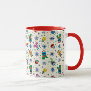 Sesamstraße Weihnachts-Schneeflocken-Muster Tasse