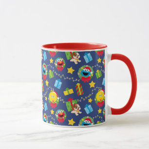 Sesamstraße Weihnachtslichter Muster Tasse