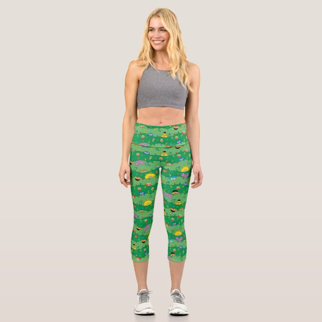 Sesamstraße Weihnachtsmuster Capri Leggings (Vorderseite)