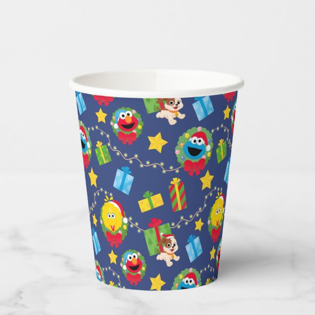Sesamstraße Weihnachtsmuster Pappbecher (Links)