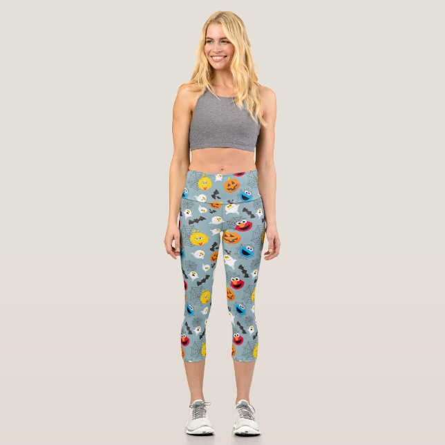 SesamStreet Niedlich Halloween Pattern Capri Leggings (Vorderseite)