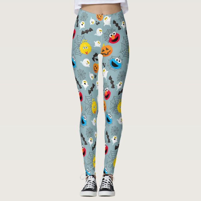 SesamStreet Niedlich Halloween Pattern Leggings (Vorderseite)