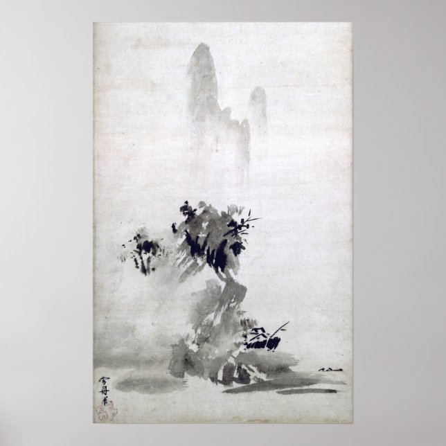 Sesshu Toyo Haboku-Sansui Landschaft Poster (Vorne)