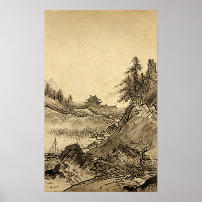 Sesshu Toyo Winter Landschaft. Poster (Vorne)