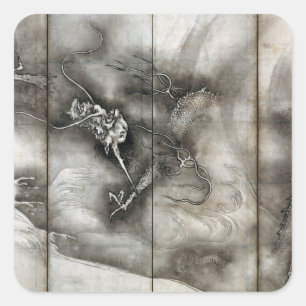 Sesson Shūkei Dragon Quadratischer Aufkleber