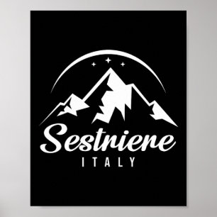 Sestriere Italy Ski Resort Skifahren Snowboarden S Poster