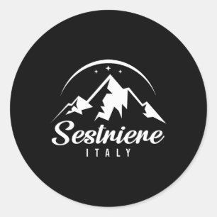 Sestriere Italy Ski Resort Skifahren Snowboarden S Runder Aufkleber