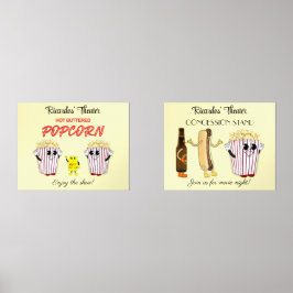 Set 14 x 11 Art Prints Movie Theater Concession 