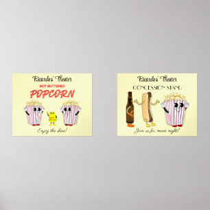 Set 14 x 11 Art Prints Movie Theater Konzession