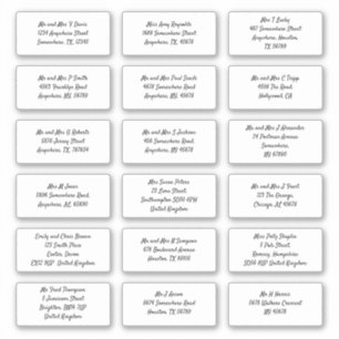 Set 18 Anschrift des Empfängers Aufkleber