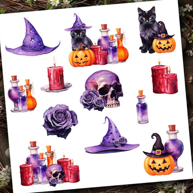 Set 1 Halloween Farbenprägung Vinyl-Aufkleber, kun Aufkleber (Von Creator hochgeladen)