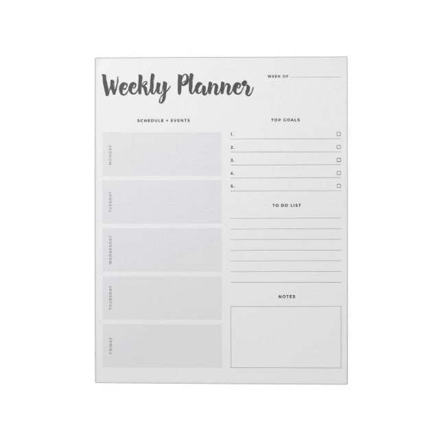 Set 1 Wochenplaner Notepad Notizblock (Rotiert)